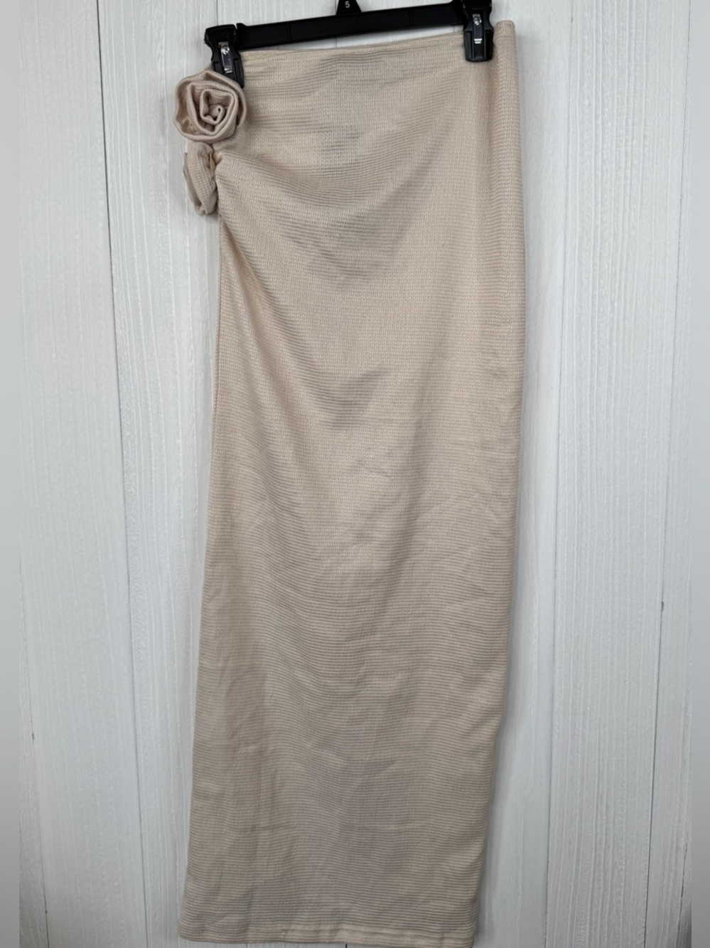 Lioness Cream Maxi Skirt with Side Rosette Detail - Picture 3 of 11
